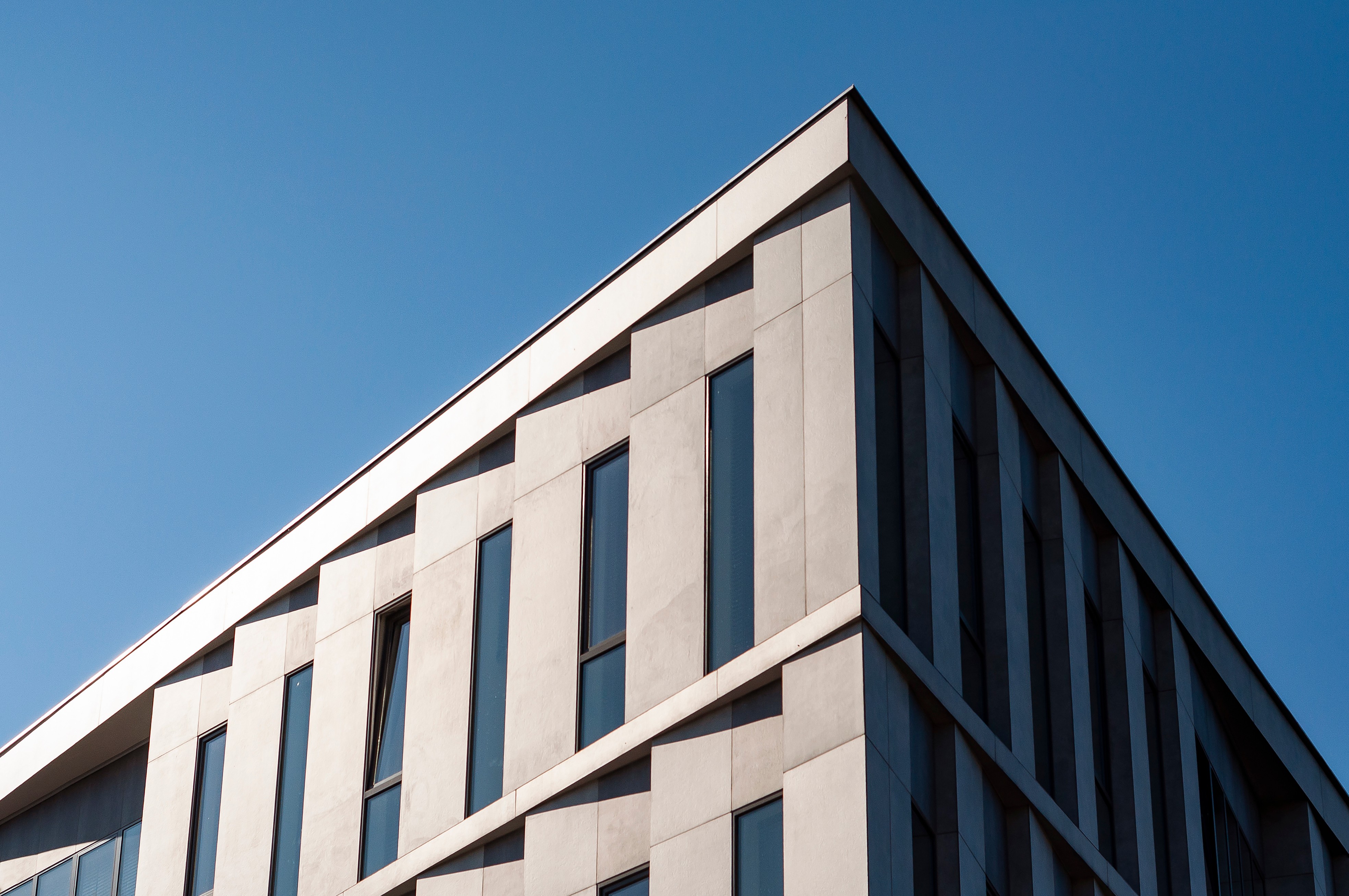Upward view of a modern apartment building
