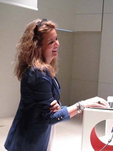 woman giving a presentation