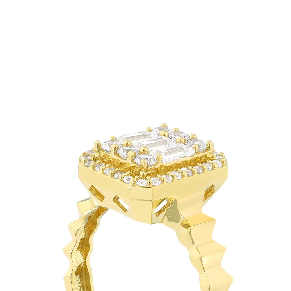 Baget Taşlı 14 Ayar Altın Yüzük Assos Pırlanta Tasarımı