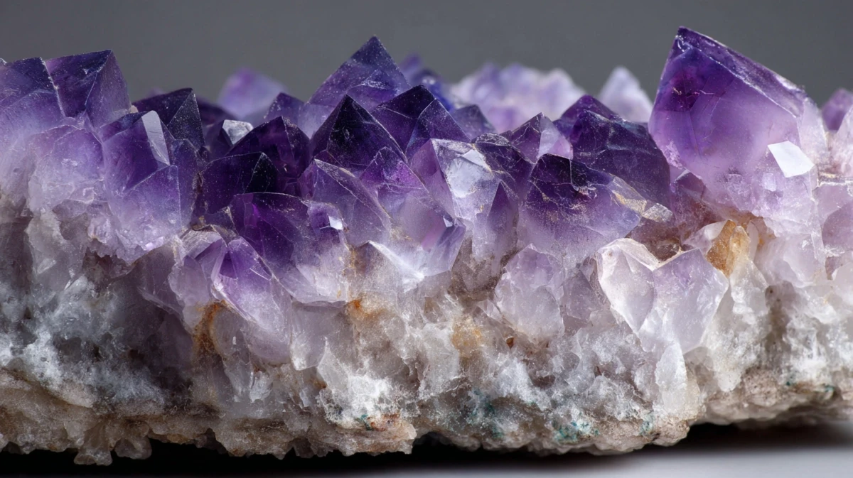 Raw amethyst geode showing natural purple crystal formation