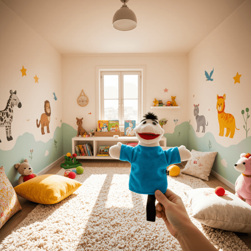 product photography of hand puppet