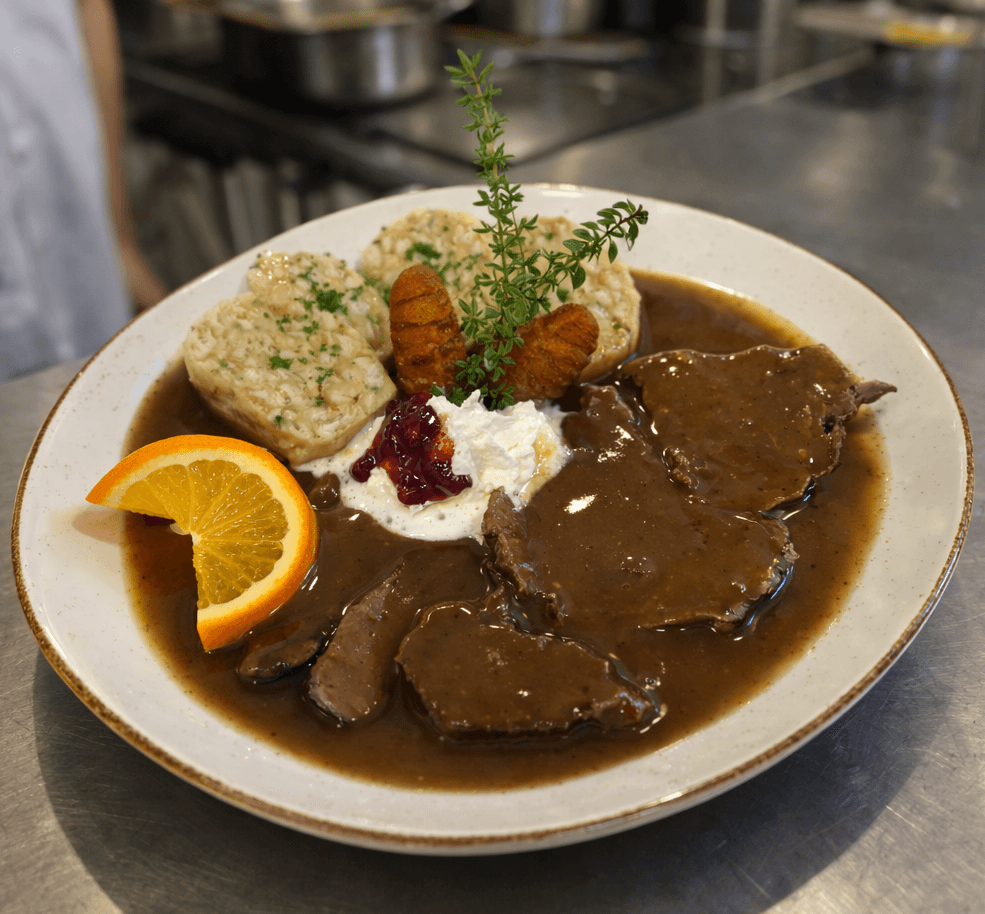 mantu served in a white plate