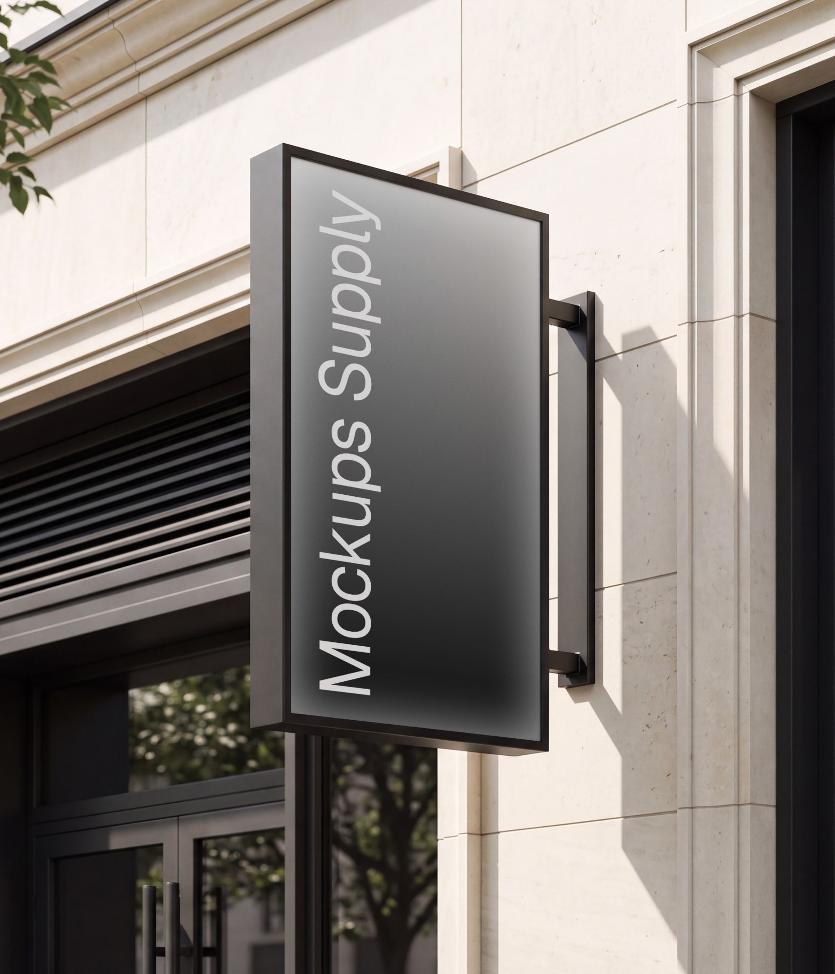 Retail storefront sign mockup PSD download