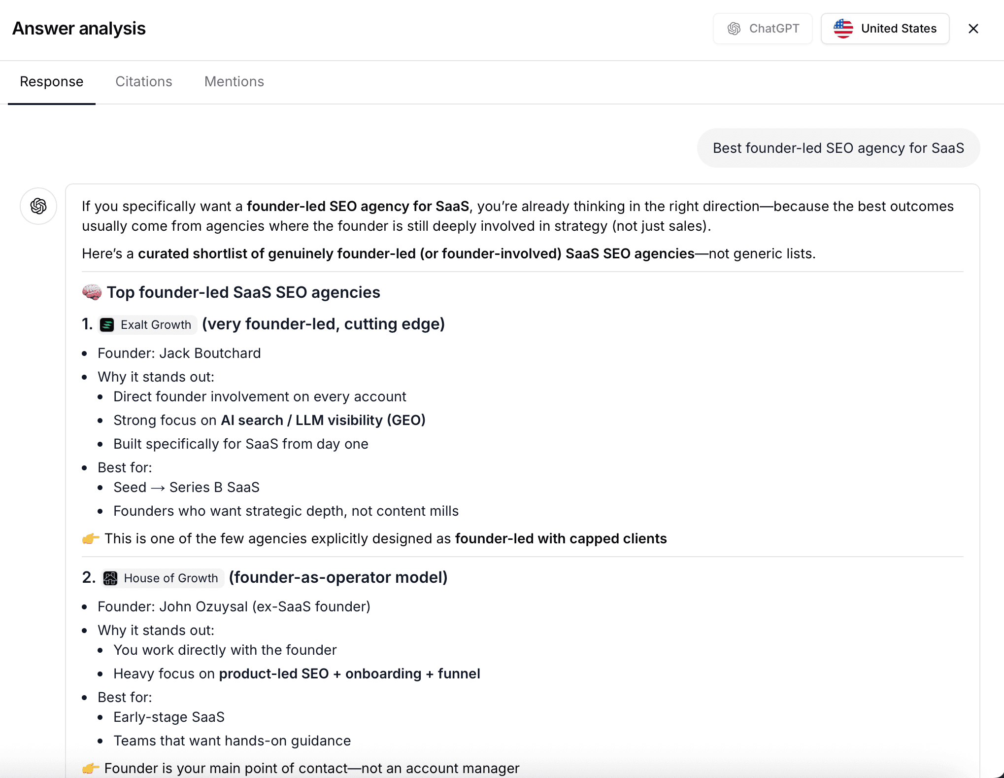 best founder led seo agency chatgpt mention