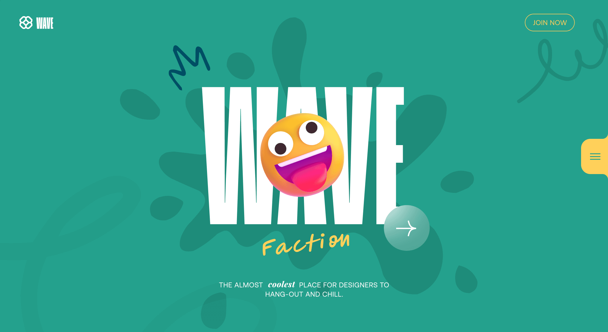 concept web UI for wave faction which makes use of whirrls illustrations