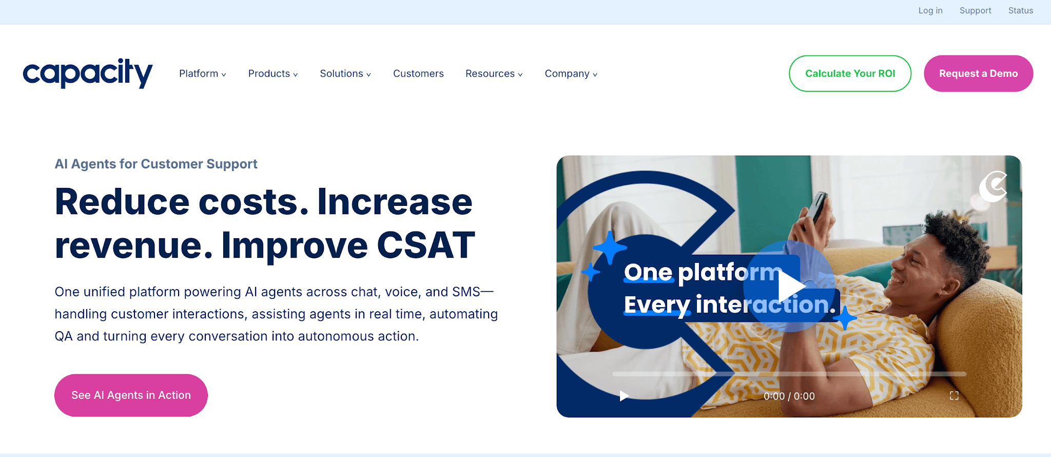 Capacity website homepage
