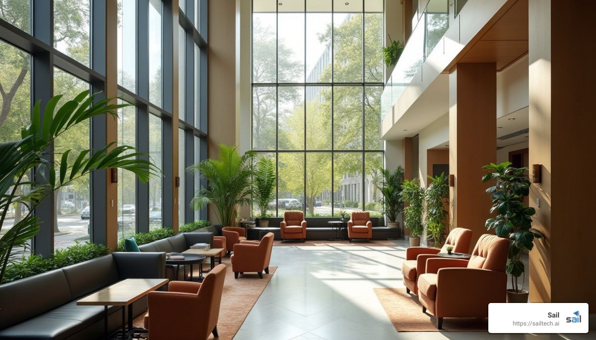 Natural light in hotel lobby - instagram for hotels