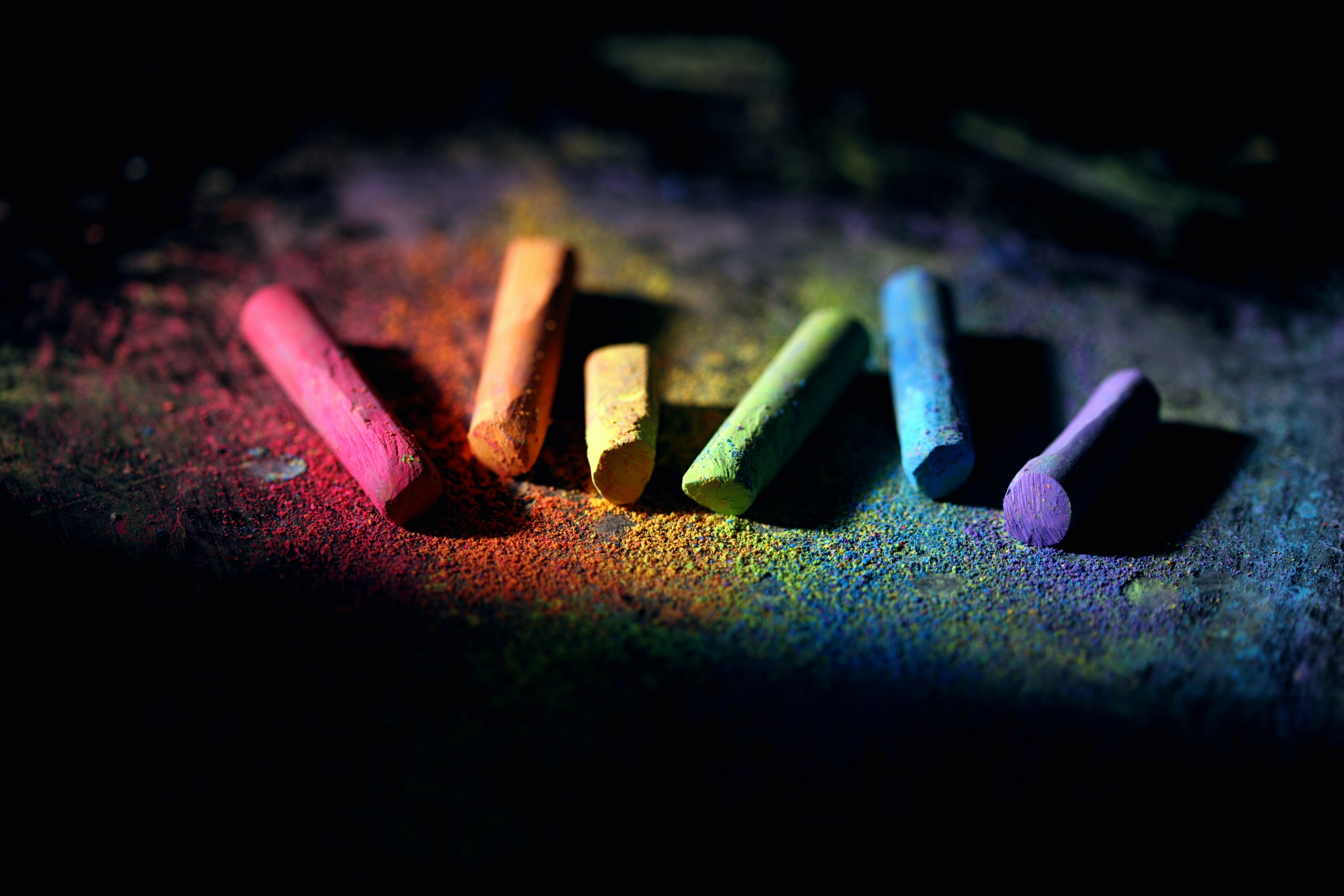 an artistic shot of a colorful crayons