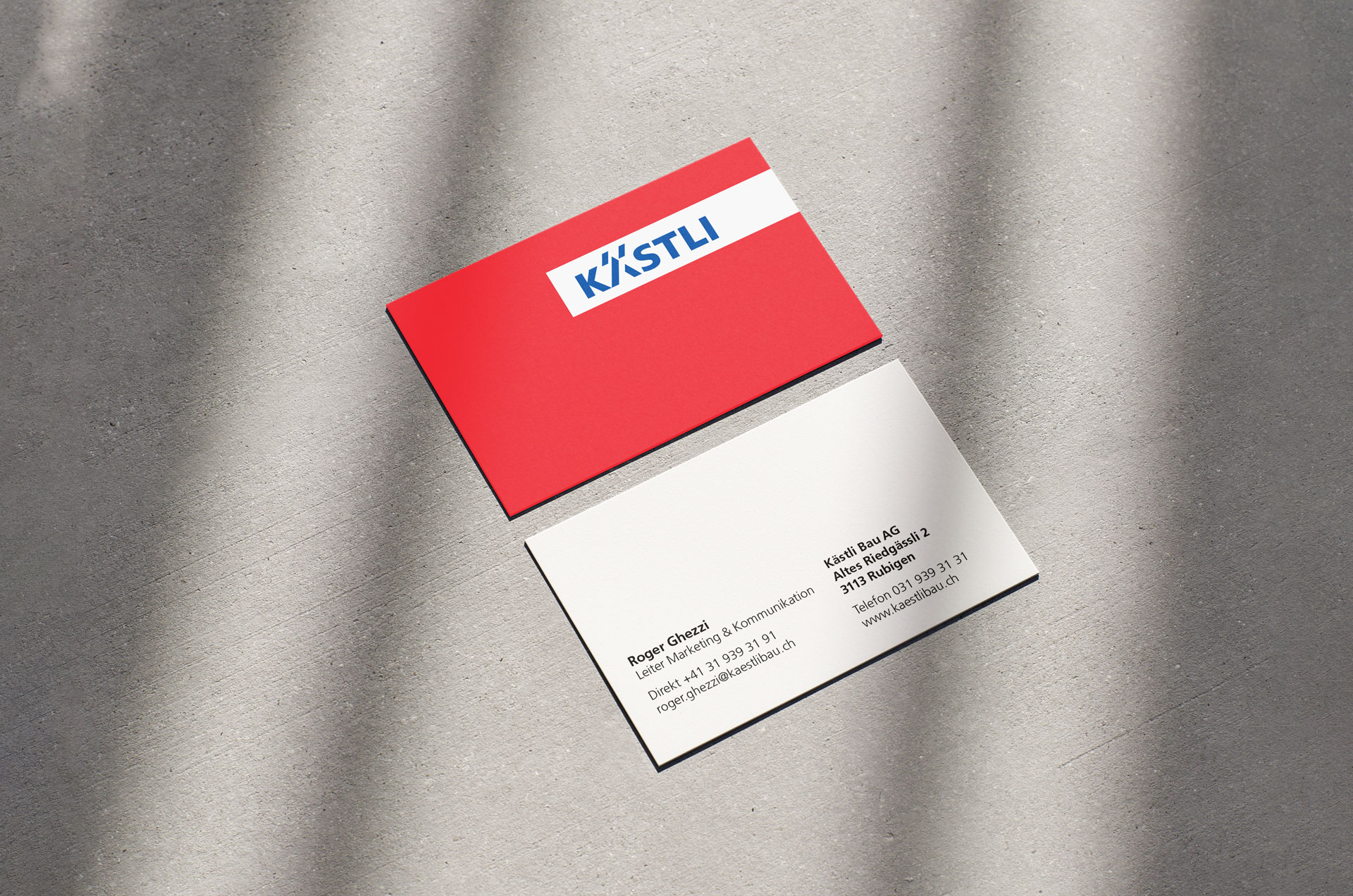 Kästli Bau AG Visitenkarte