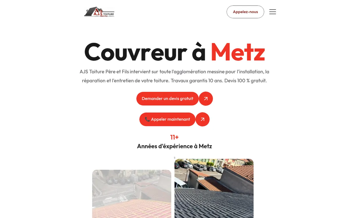 Capture d’écran du site de AJS Toiture Père et Fils