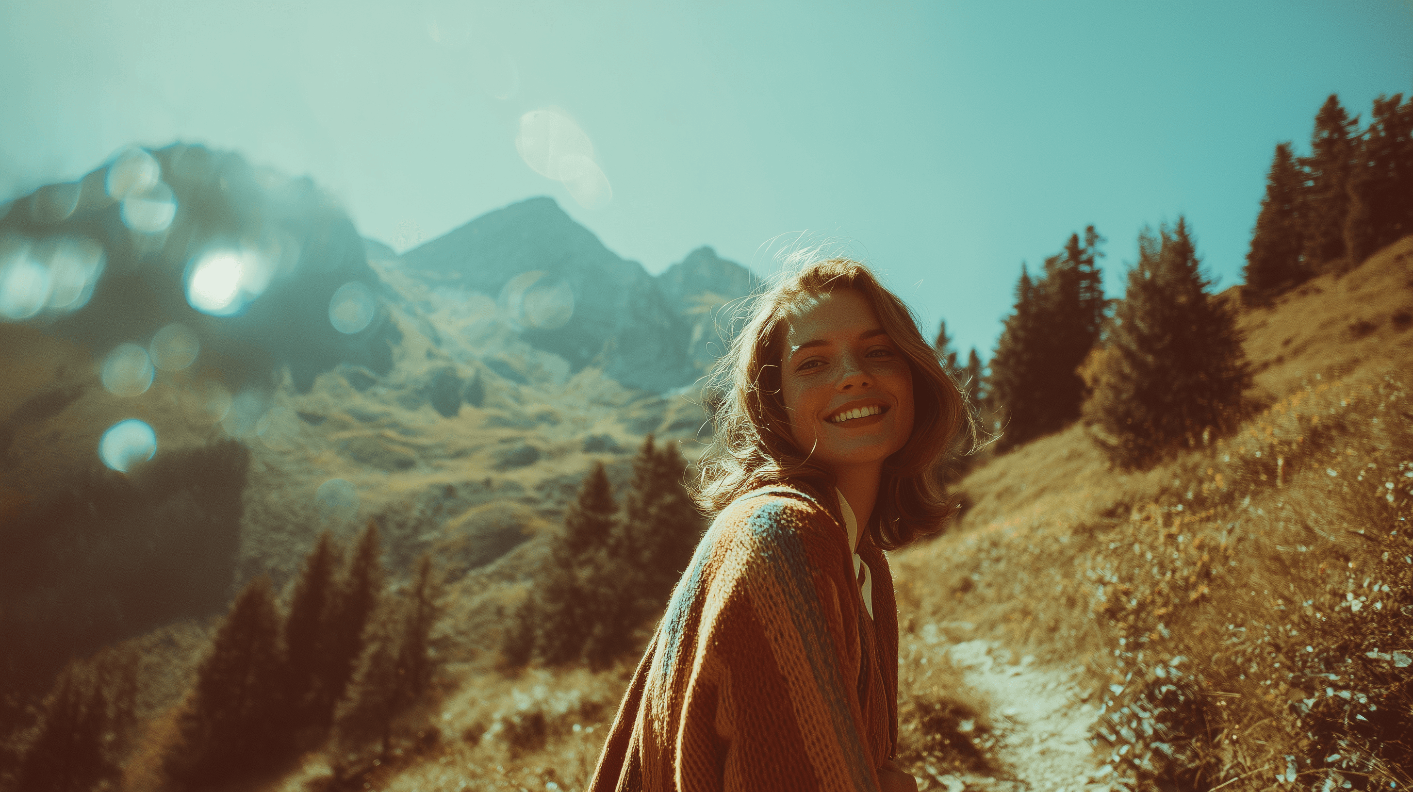 a woman hiking in the bavarian mountains