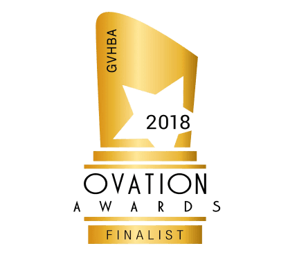 Home builder Ovation Awards finalist badge for excellence in Metro Vancouver construction and design