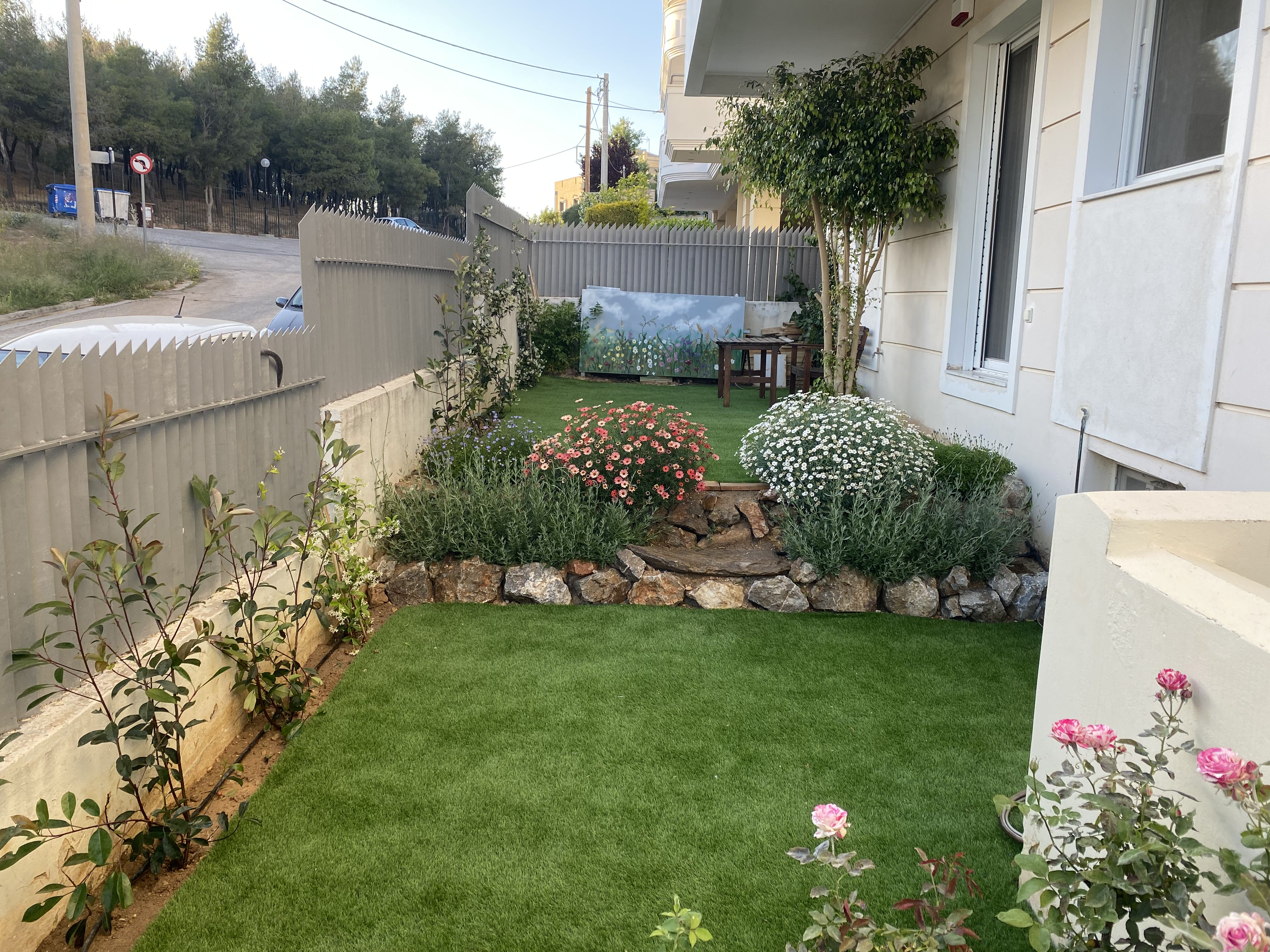 Beautiful landscaped garden with greenery and outdoor design elements.
