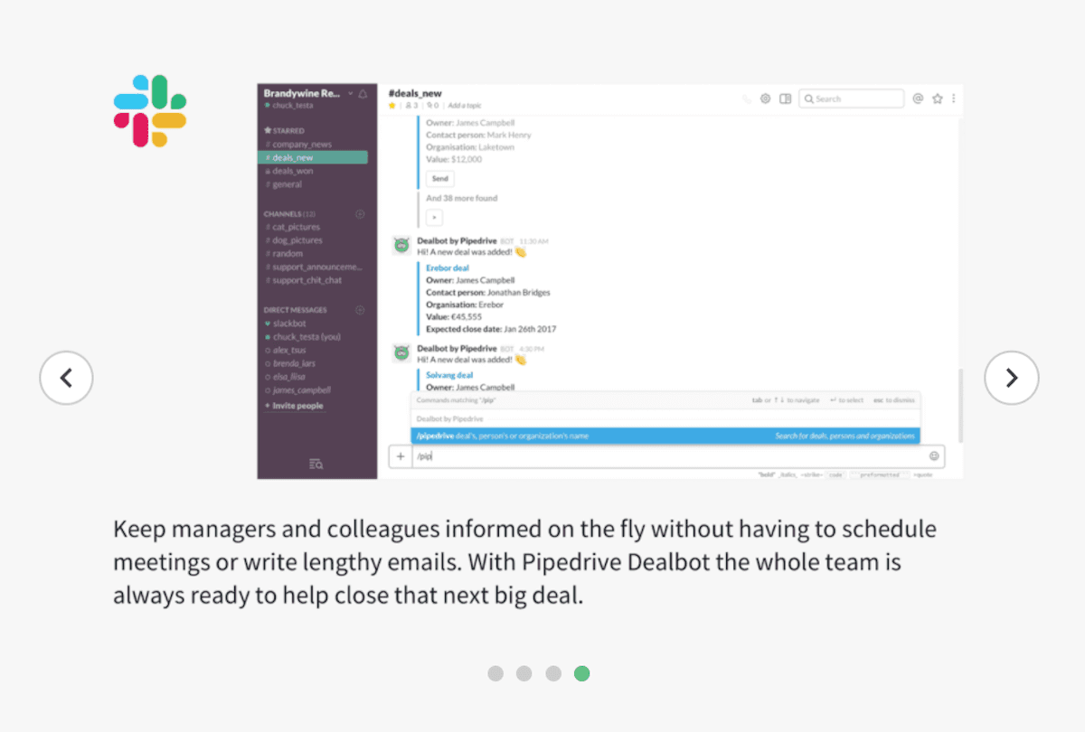 Pipedrive integrations: Dealbot for Slack