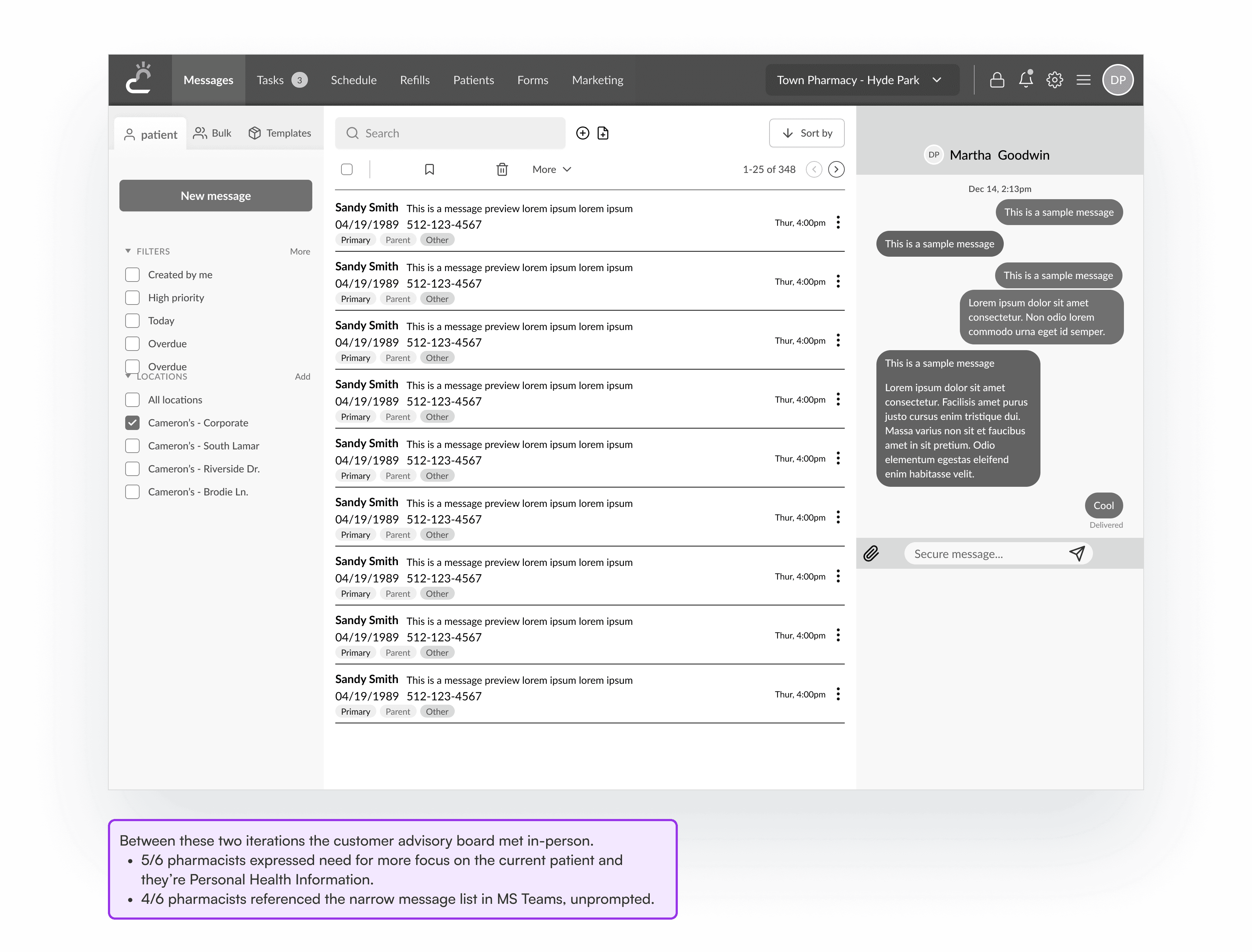 Mid-fi pharmacy experience