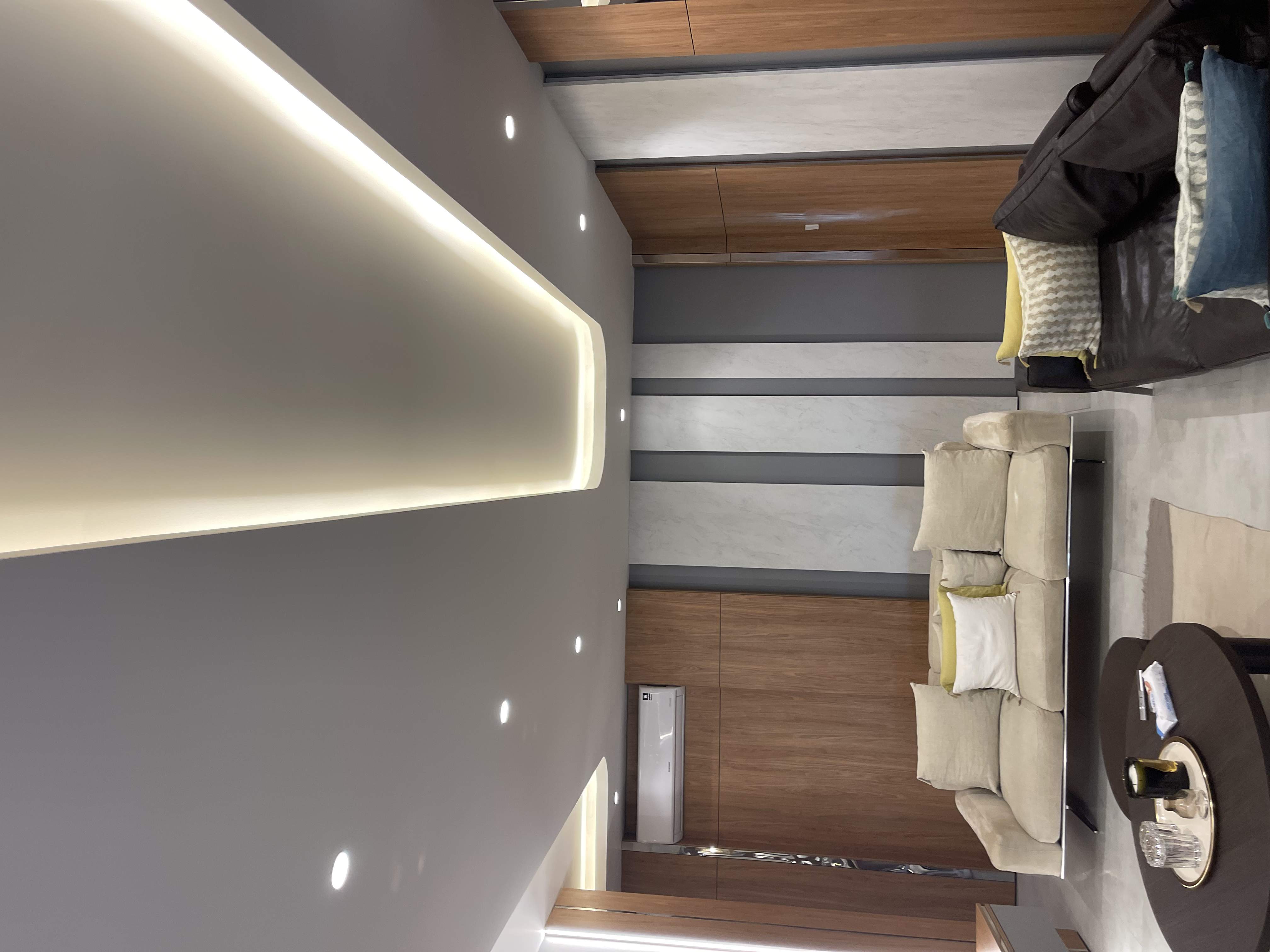 Plaster Board Ceiling, LED Lighting and Wall Design