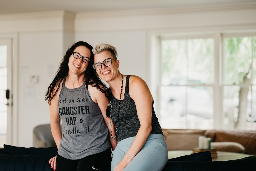 Coleen and Melanie posing