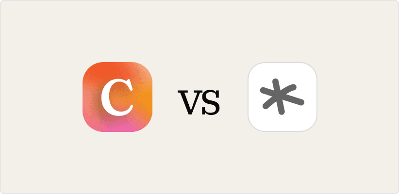Conveo logo "vs" Glaut logo comparison graphic.