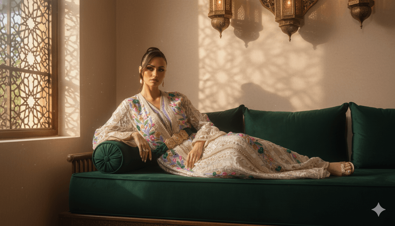 Woman having dark glasses in grey dress