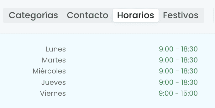 horarios