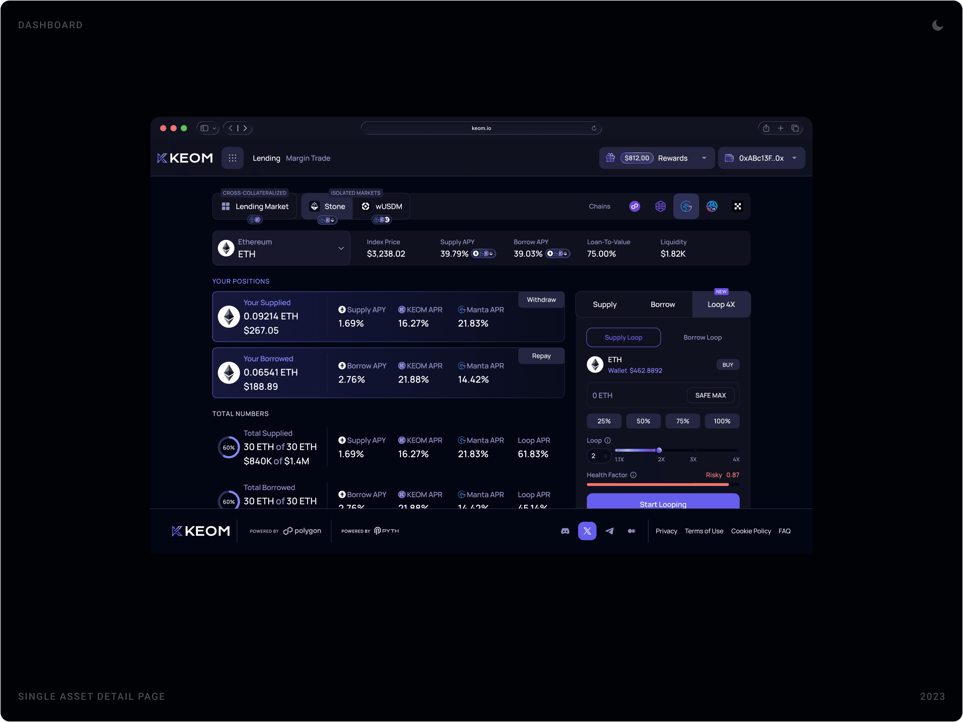 Professional DeFi Lending Market Dashboard Design
