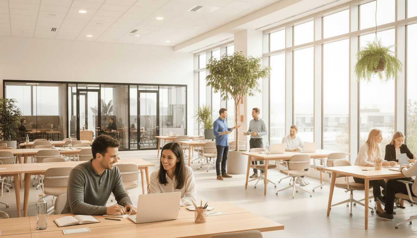Digitale Türschilder in einem modernen Büro