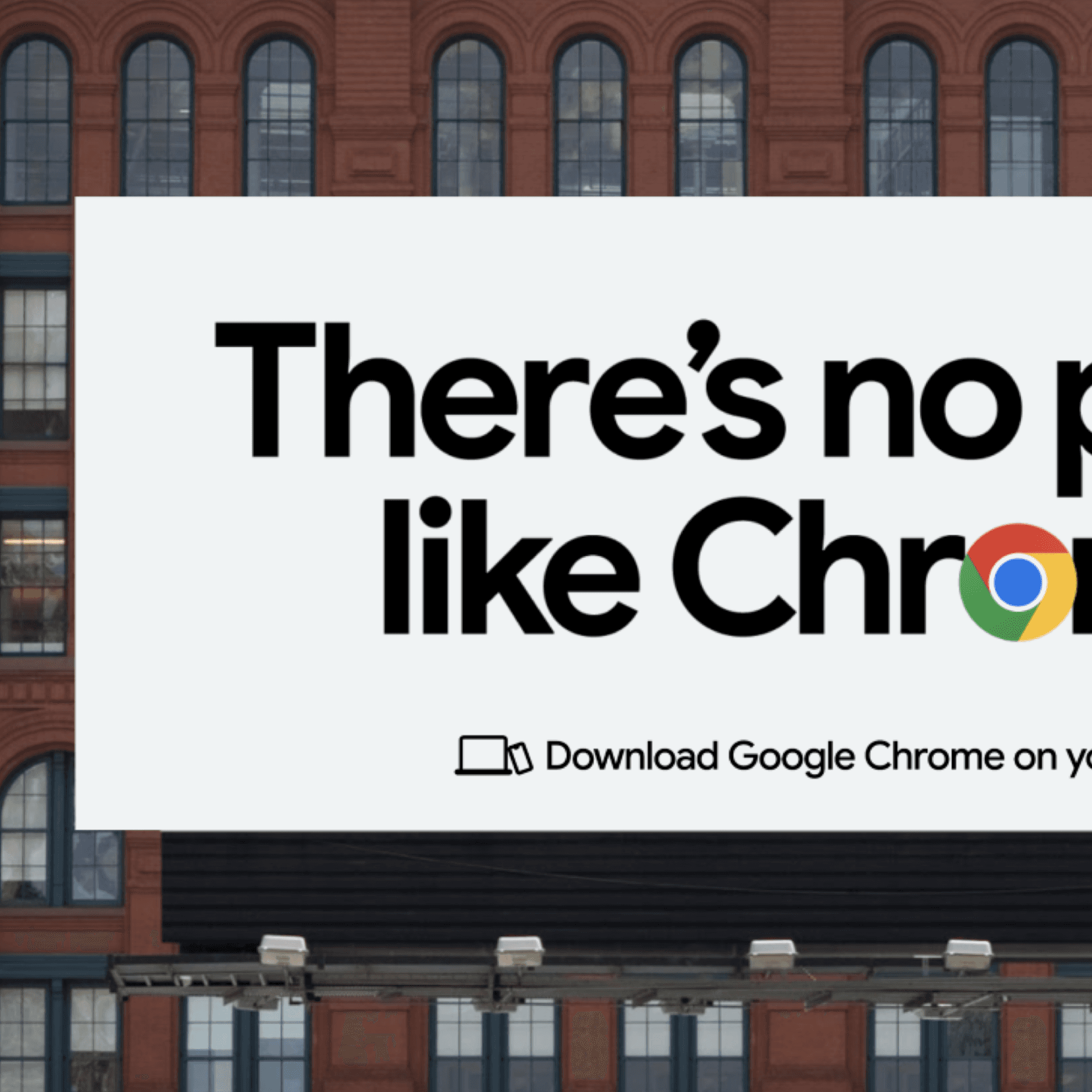 Chrome's new logo used in outdoor ads