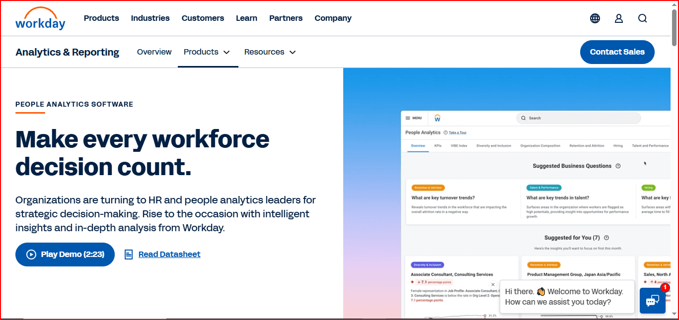 Workday- Best Data analytics for HR for marketing