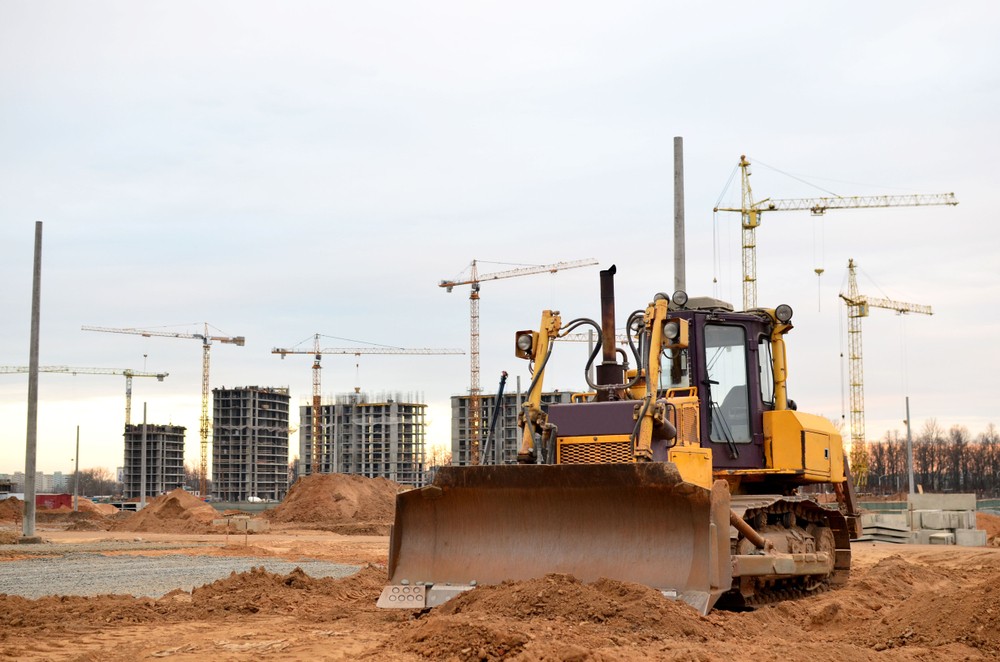 Dozer performing site clearing and land preparation for development project in Kansas City