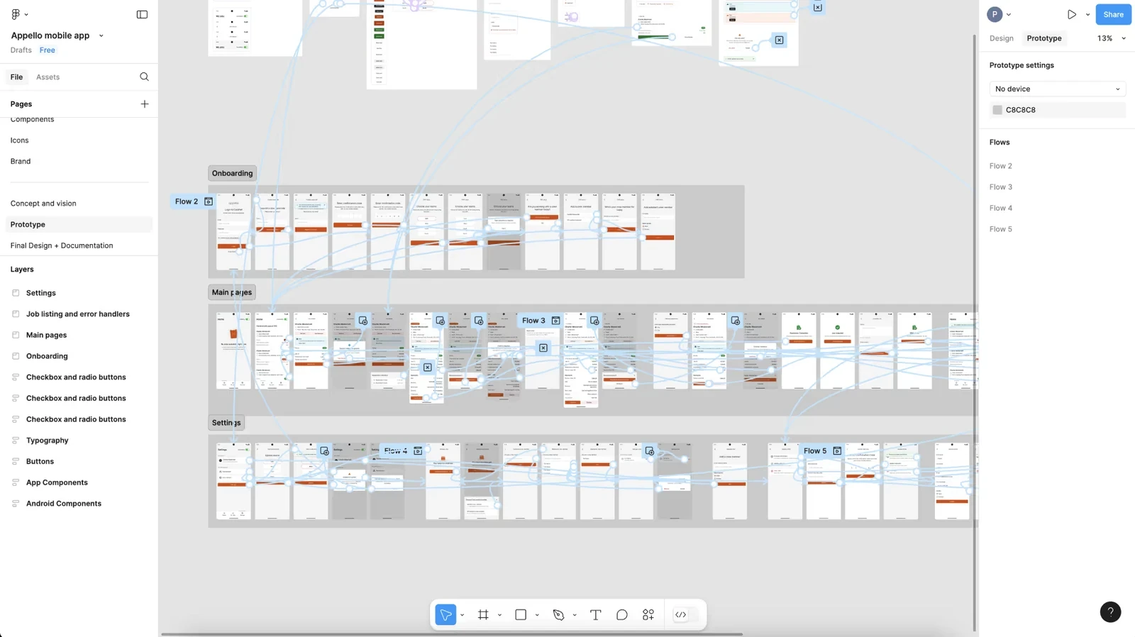 The fully-implemented prototype in Figma