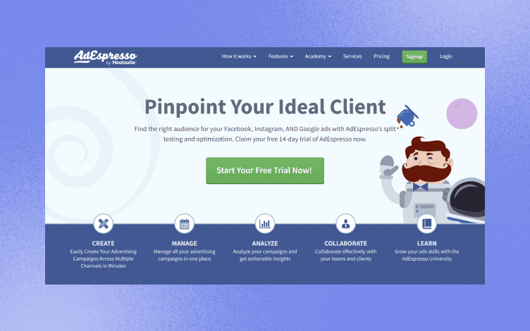 AdEspresso Homepage