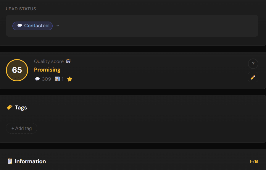lead's profile