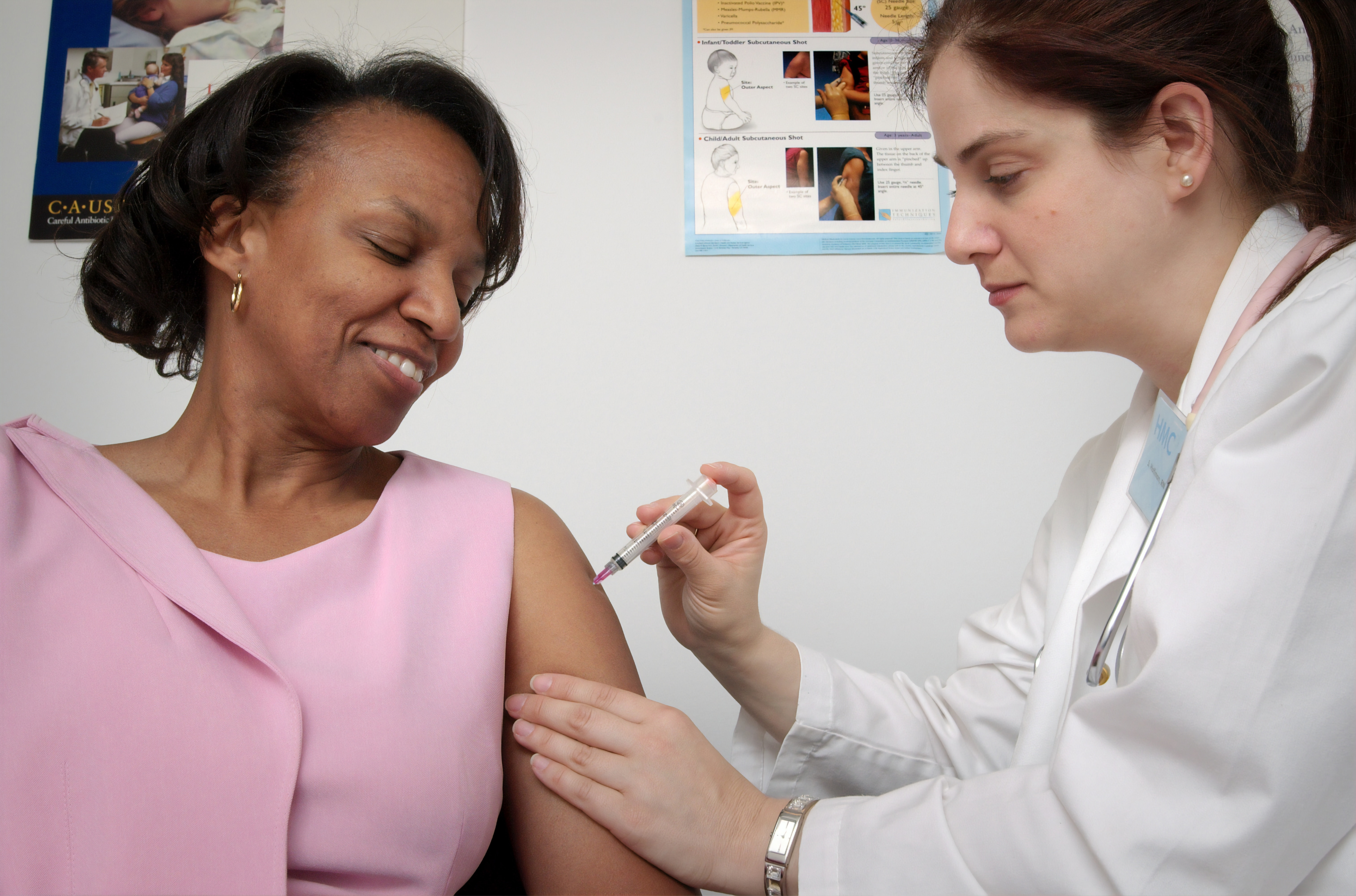 patient getting vaccine injection 