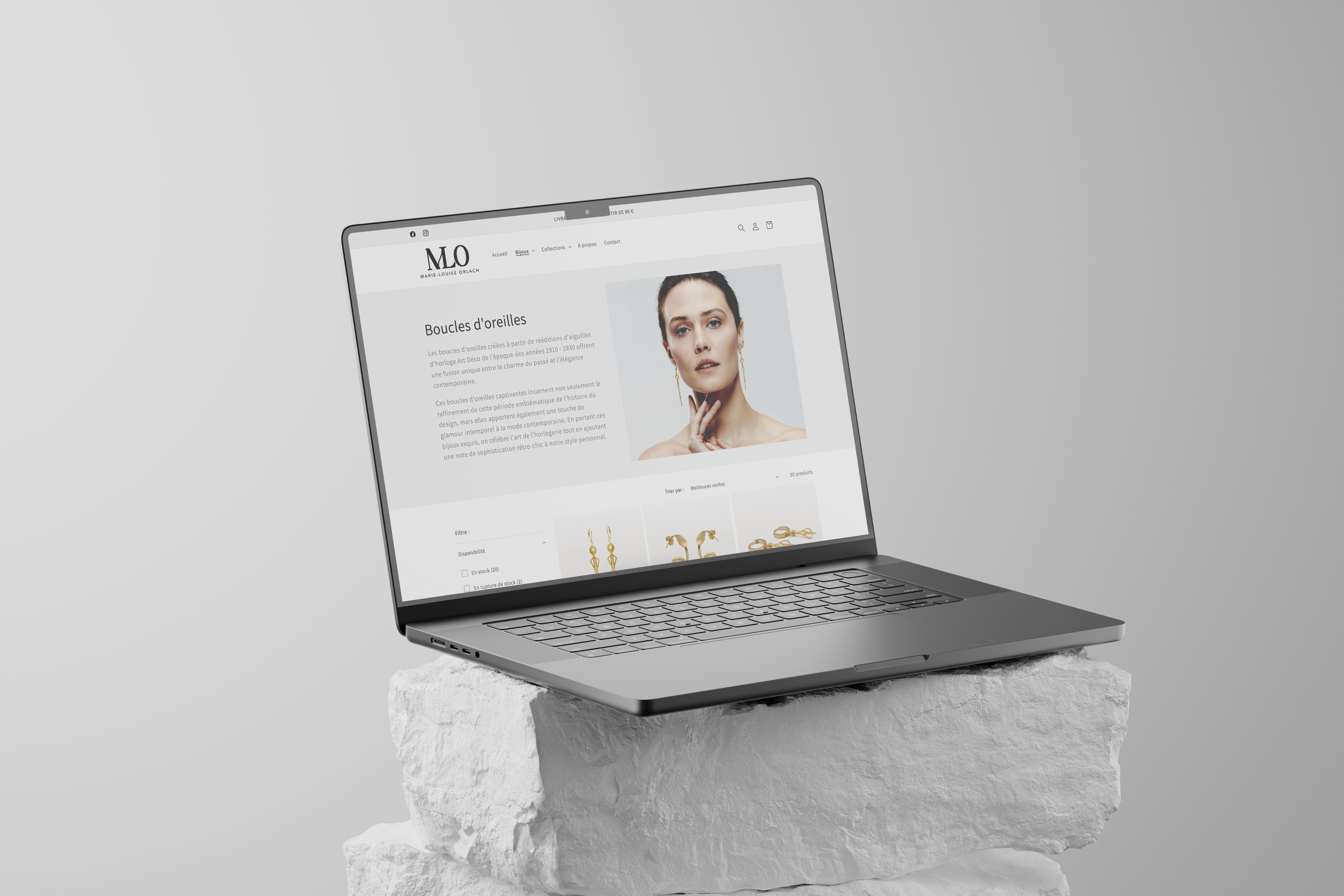 Site internet épuré créé par Madora Studio