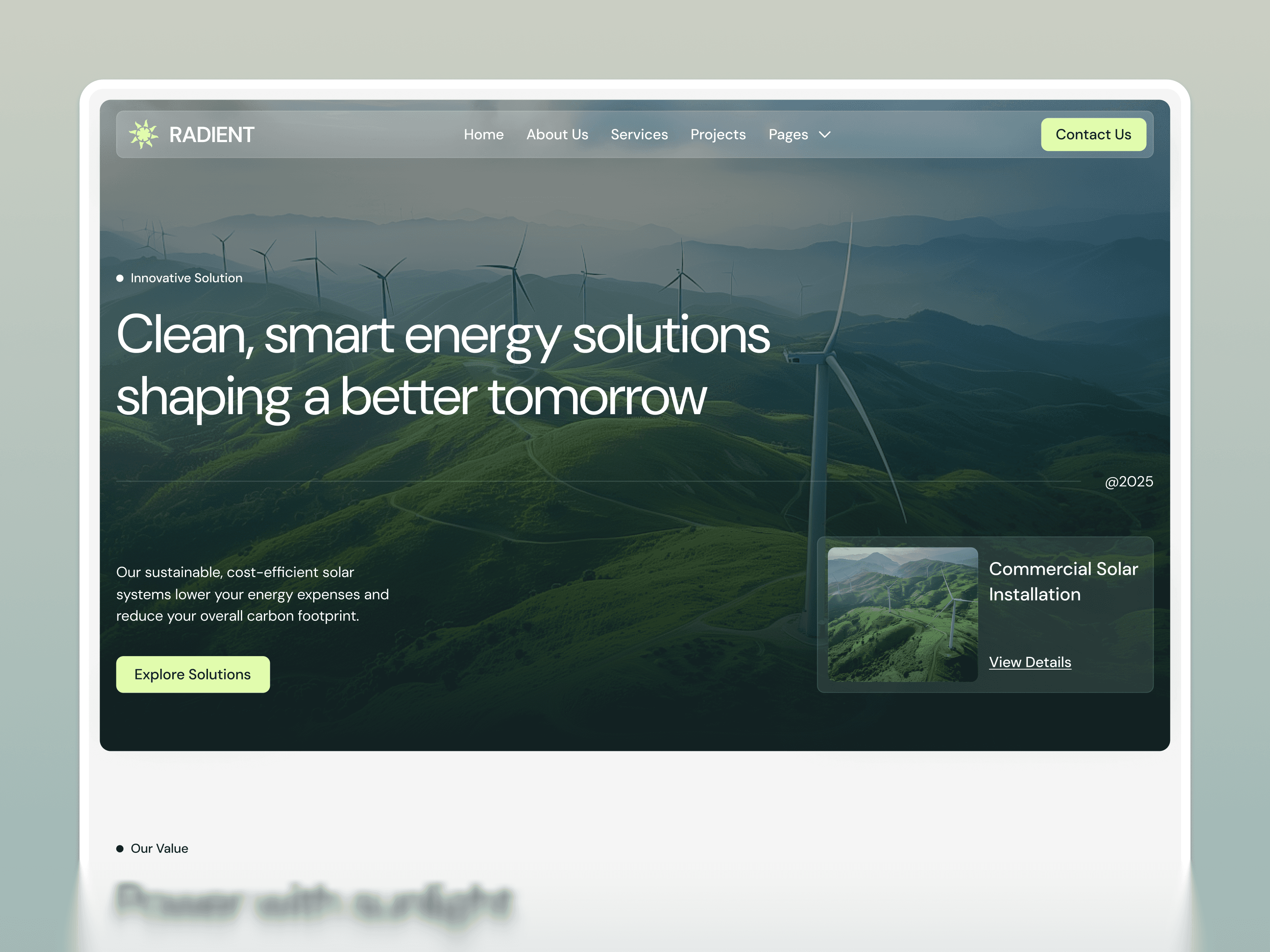 framer sustainable business template