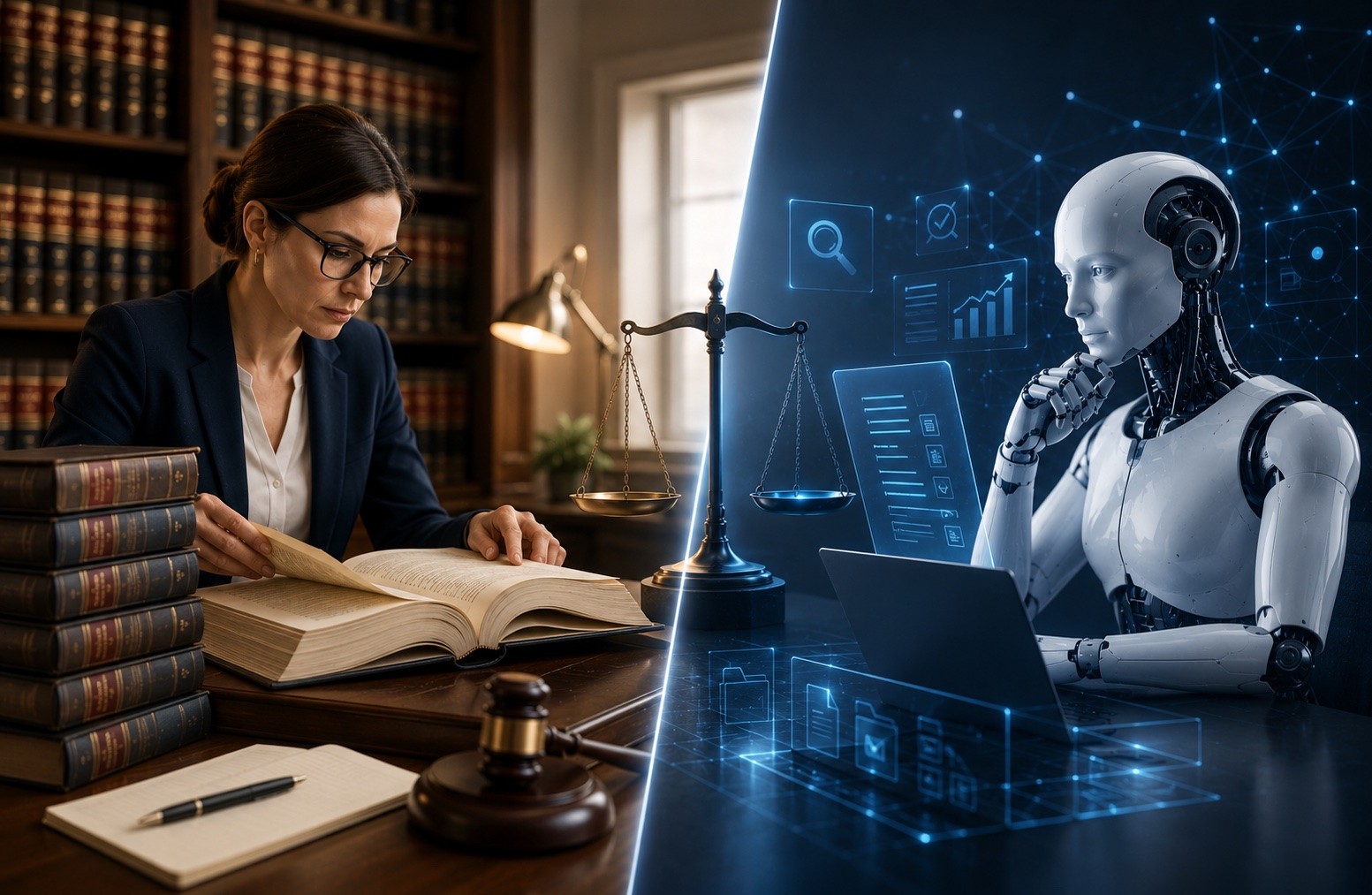 Composite image of a man using laitron on his laptop
