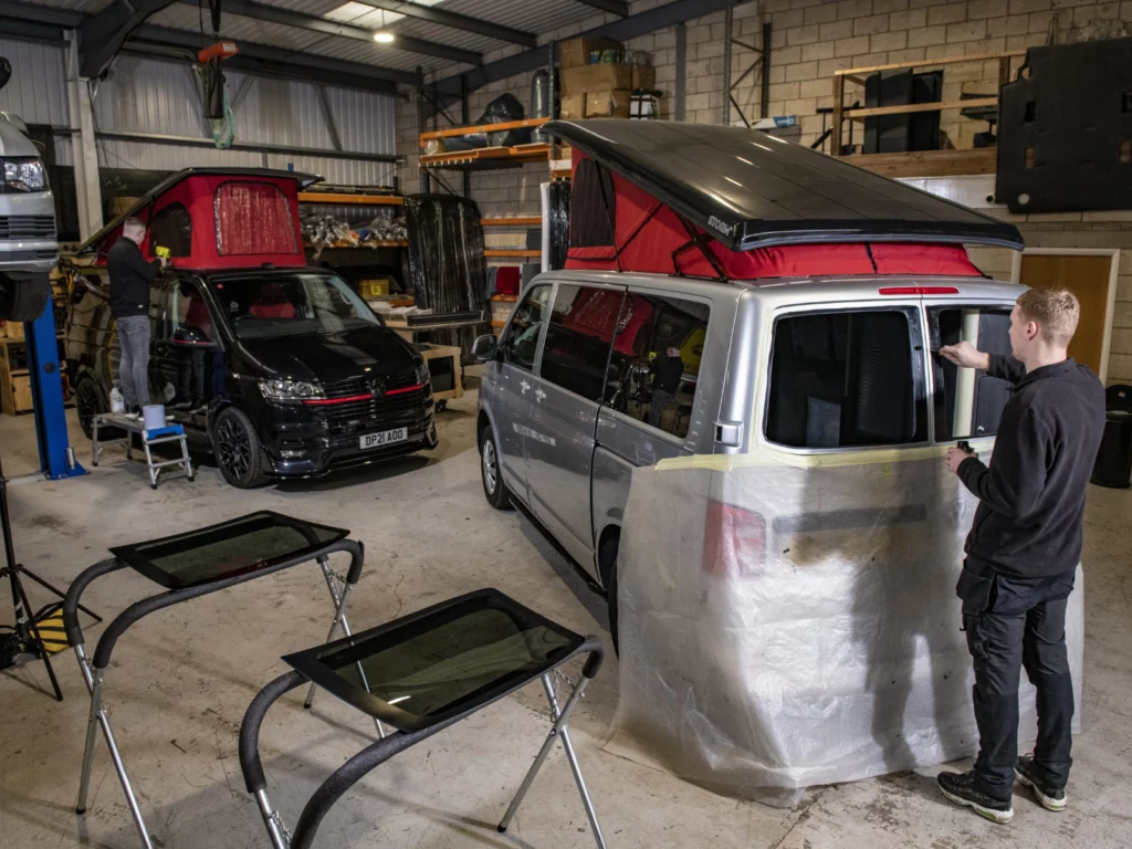 Professionally installation of a pop top on a campervan