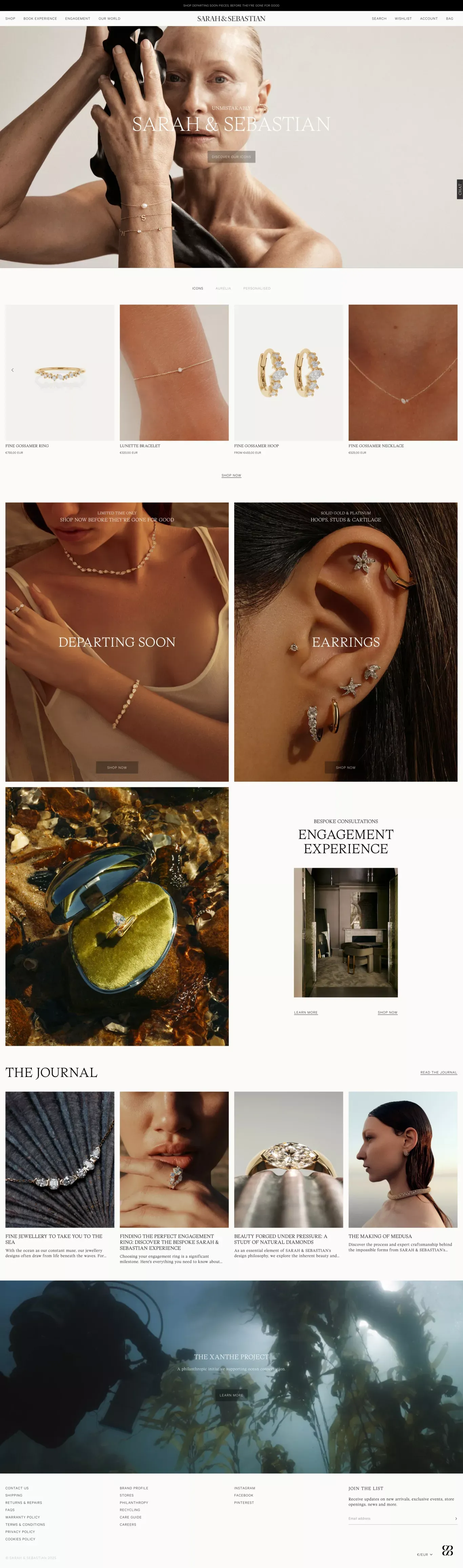 SARAH & SEBASTIAN ecommerce page screenshot showcasing Ecommerce and Fashion design