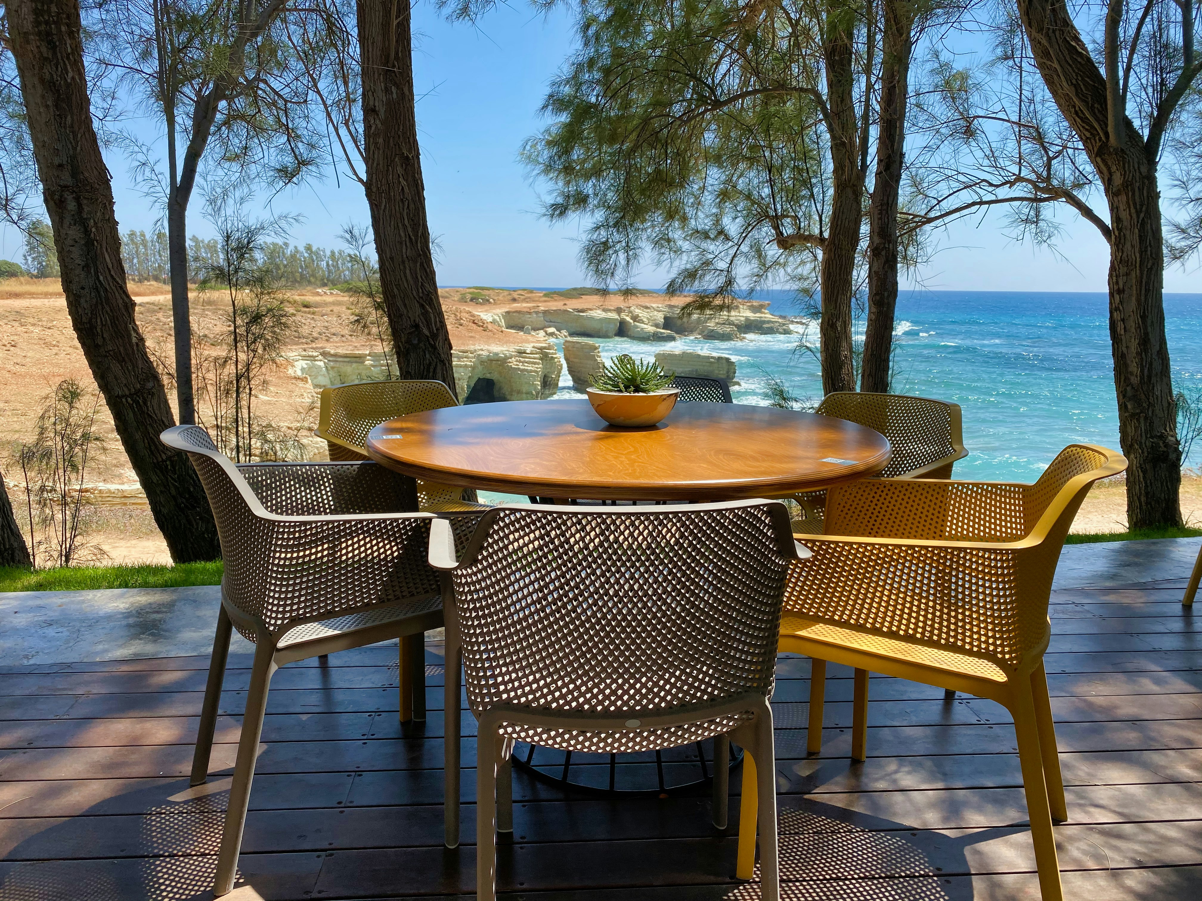 Empty table with chairs Paphos