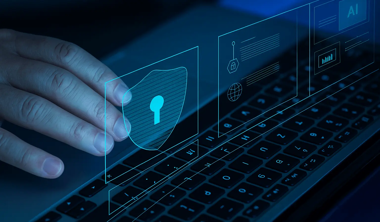 Hands over a keyboard