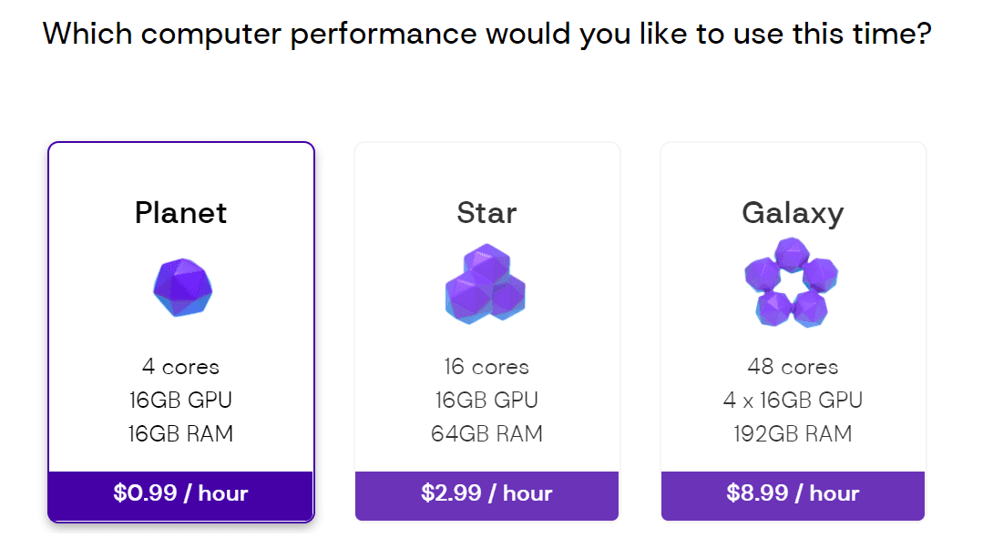 vagon cloud computer gpu perfomance options