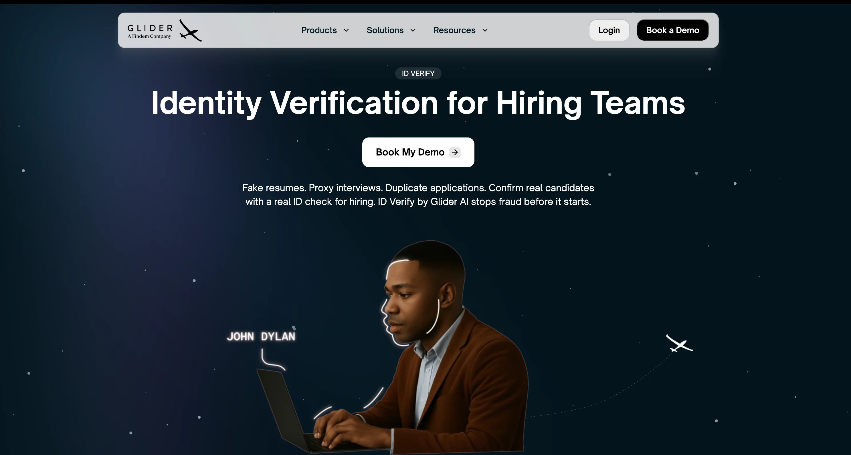 Glider AI Verify Homepage