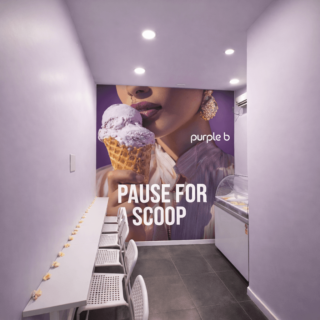 Tall ceiling pizza restaurant