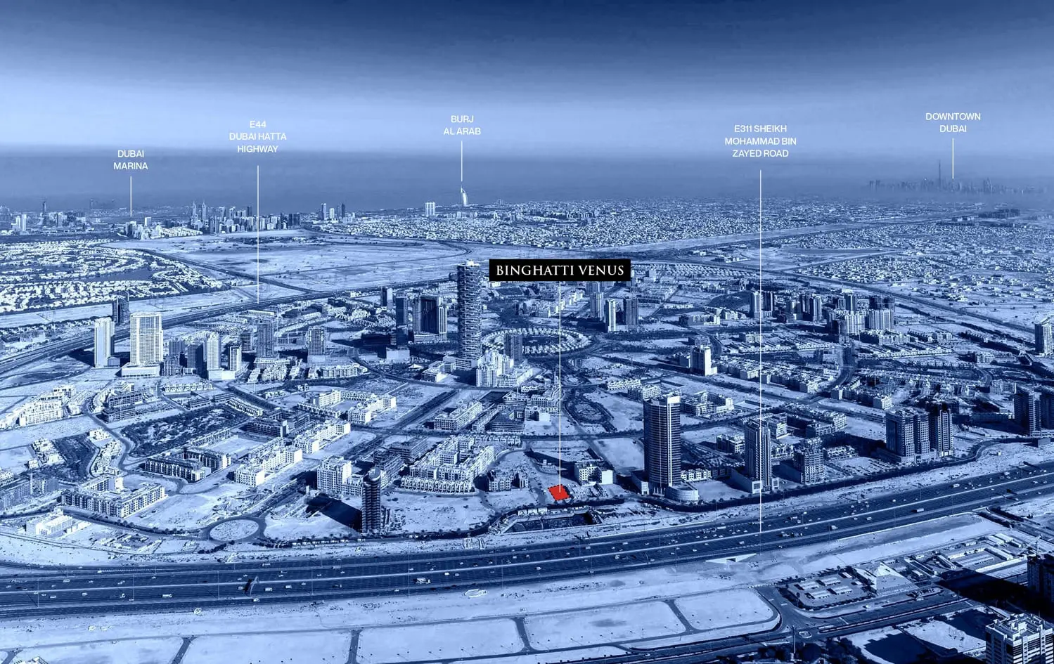 binghatti venus location map jvc