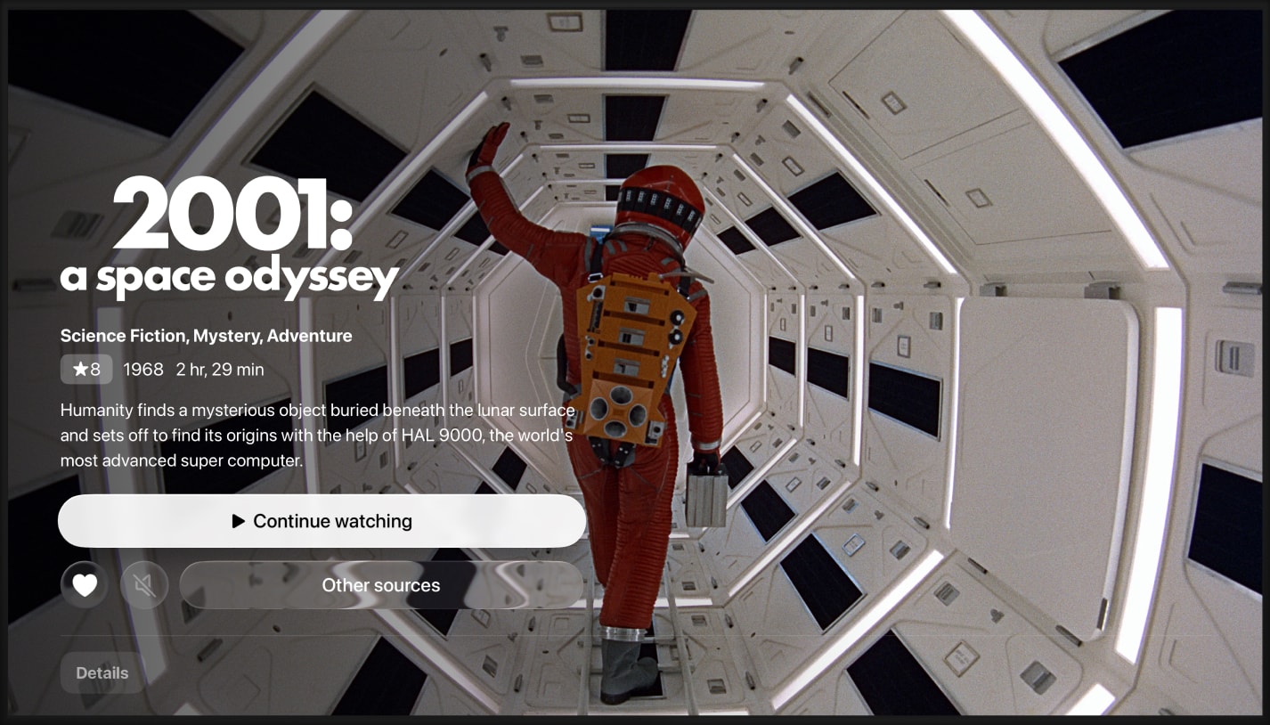 UHF movie detail view on the Apple TV app