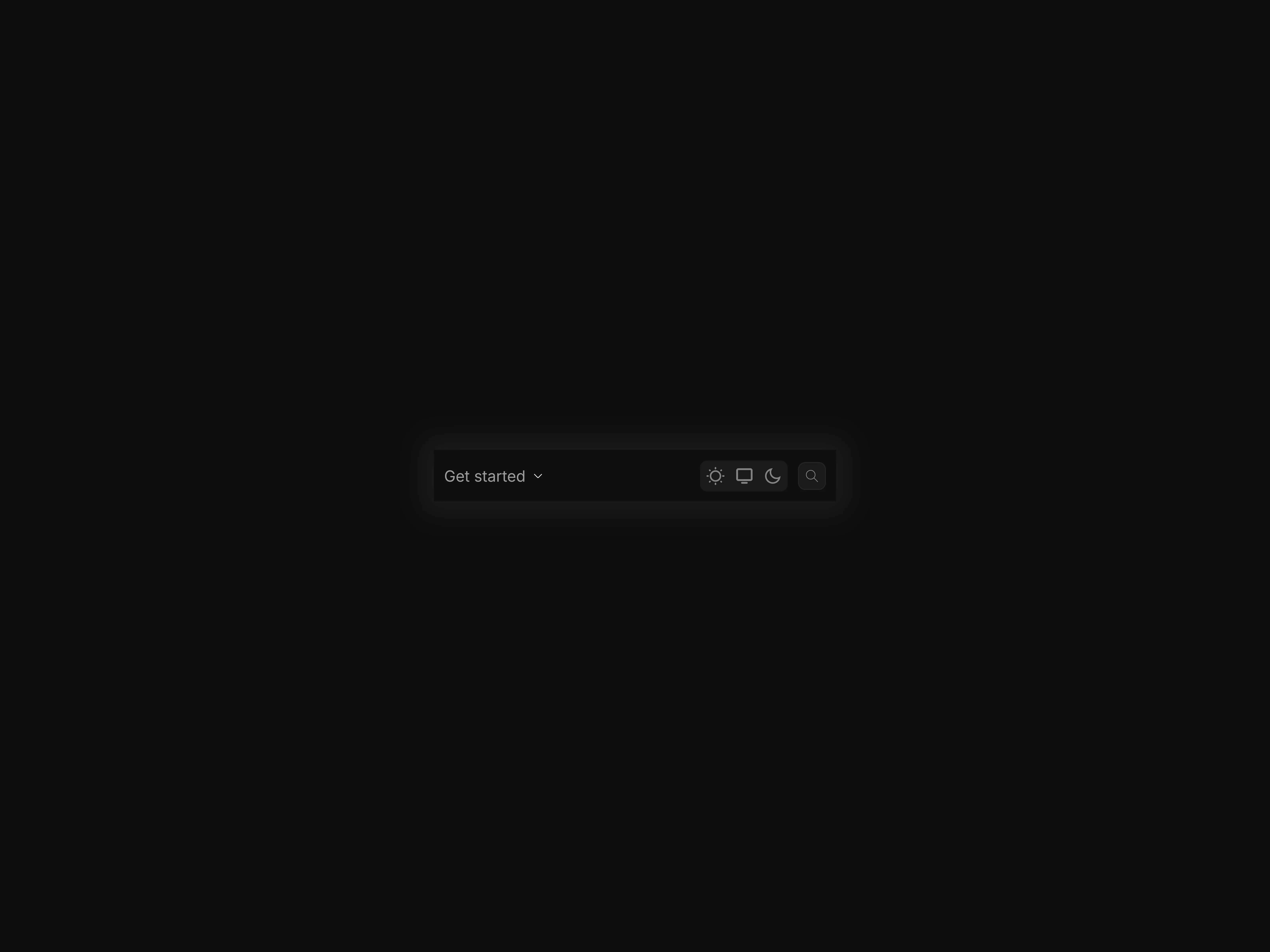 A dark themed documentation nav bar for mobile devices
