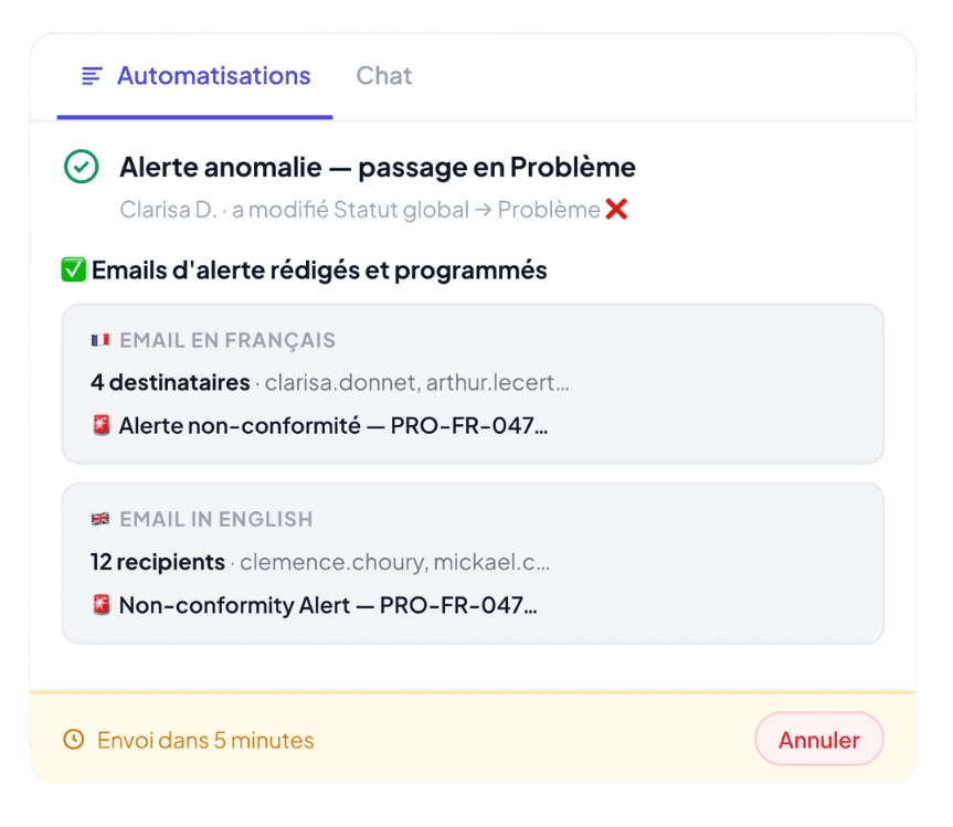 guidage par l'IA pour rédiger une FNC