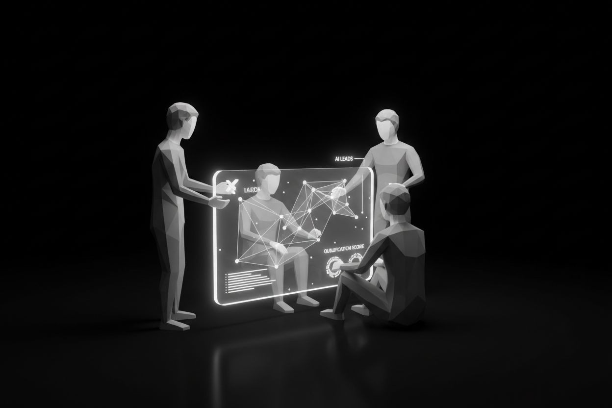 Team reviewing AI-generated leads on a dashboard