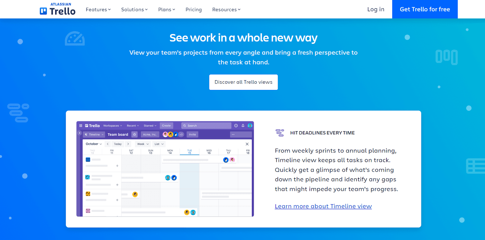 A screenshot of Trello's website