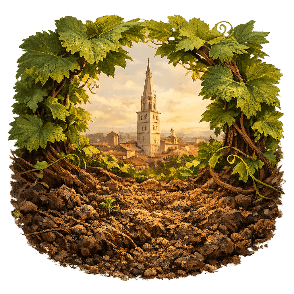 Detailed graphic of the Salamino di Santa Croce wine region.